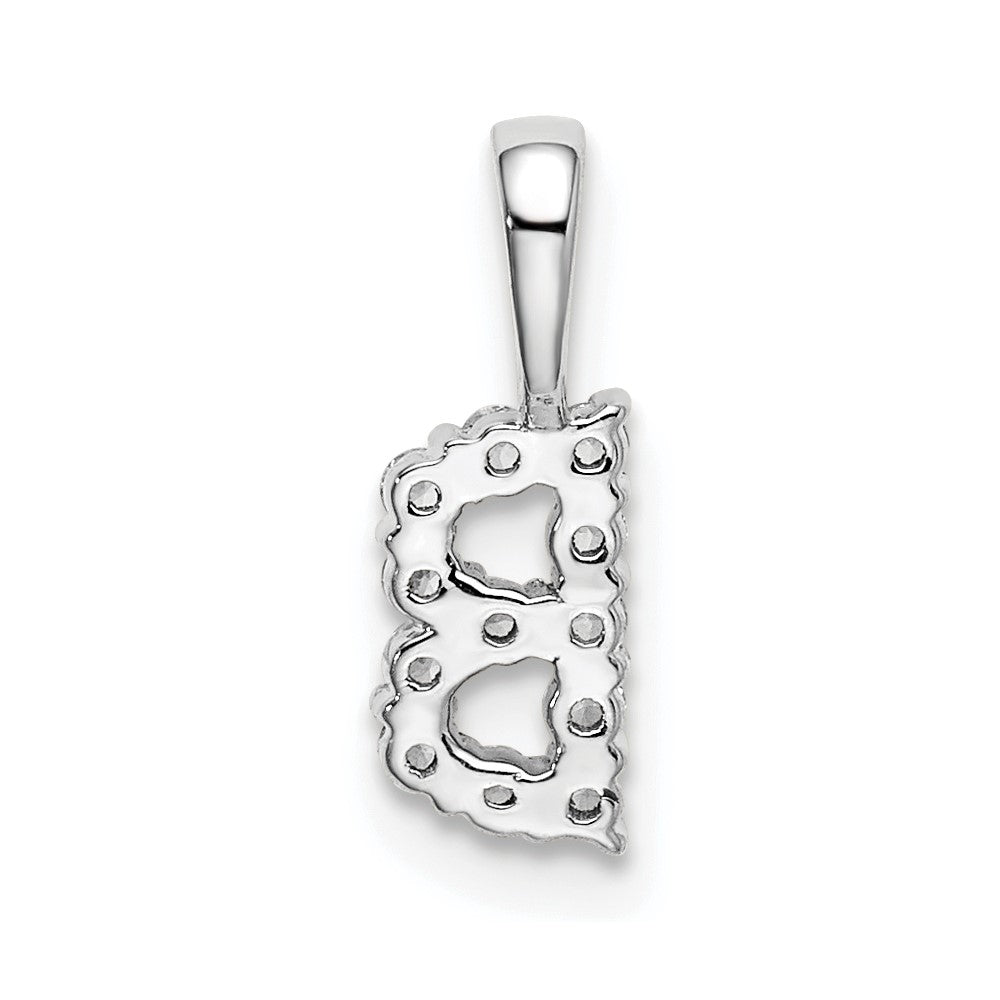 14kw 1/8ct Lab Grown Diamond VS/SI+ G+ Complete Letter B Intitial Pendant