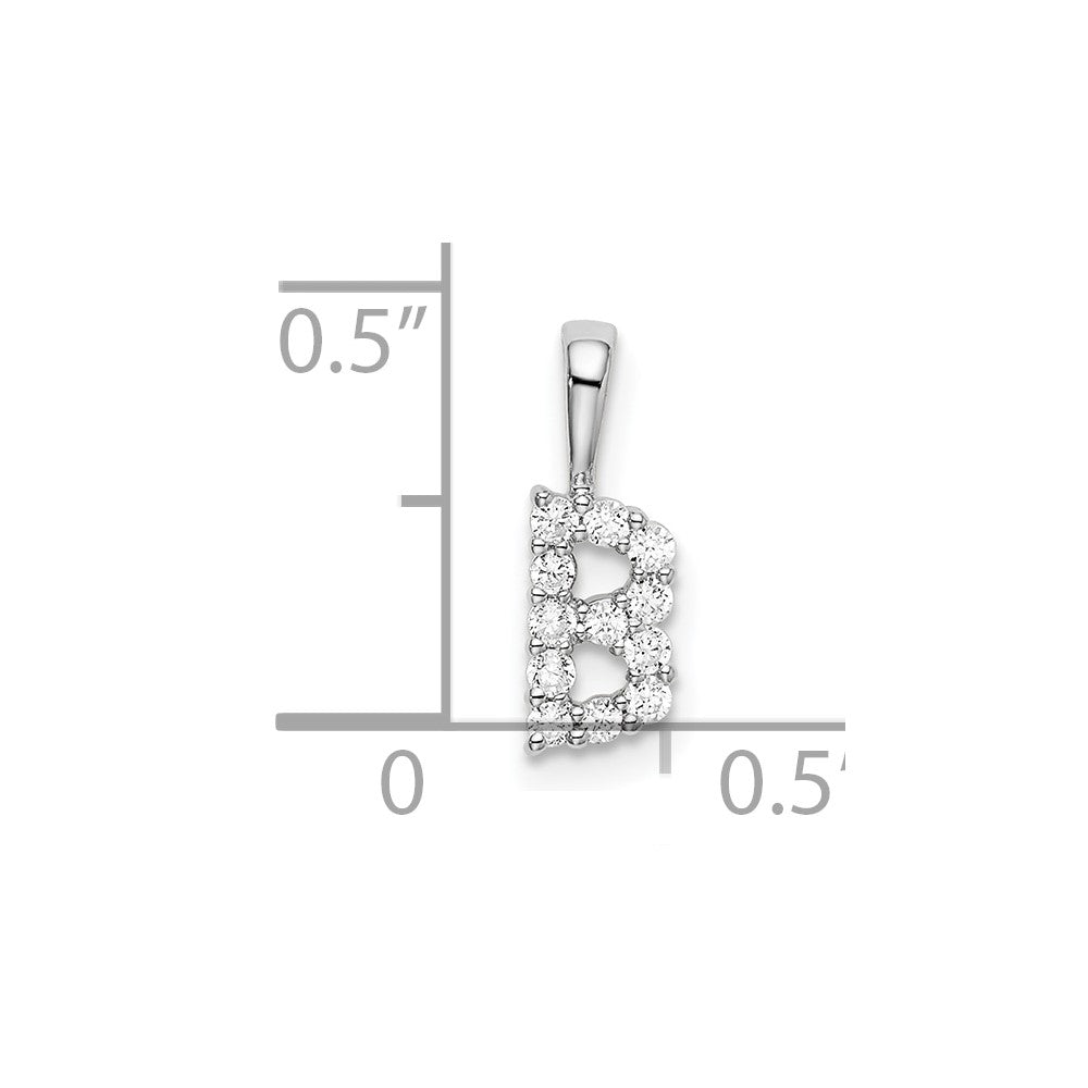 14kw 1/8ct Lab Grown Diamond VS/SI+ G+ Complete Letter B Intitial Pendant
