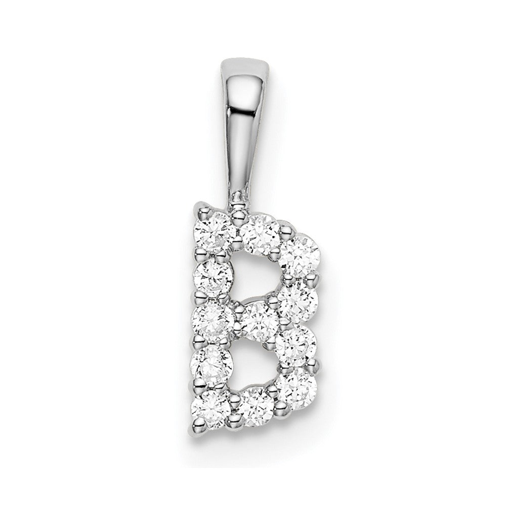 14kw 1/8ct Lab Grown Diamond VS/SI+ G+ Complete Letter B Intitial Pendant