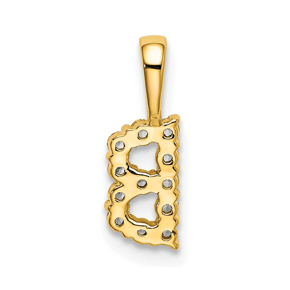 14k 1/8ct Lab Grown Diamond VS/SI+ G+ Complete Letter B Intitial Pendant
