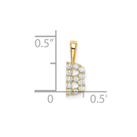 14k 1/8ct Lab Grown Diamond VS/SI+ G+ Complete Letter B Intitial Pendant
