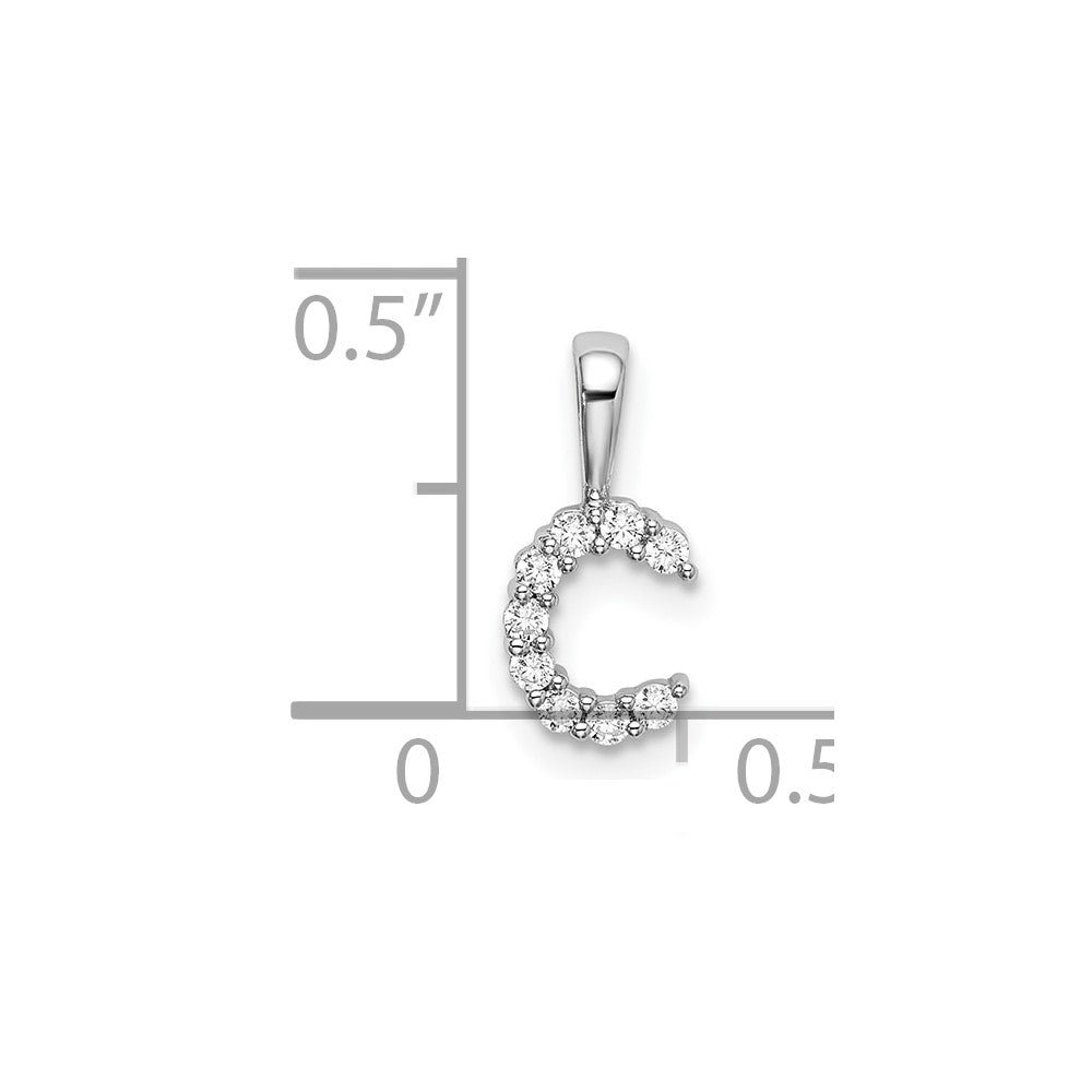 14kw 1/10ct Lab Grown Diamond VS/SI+ G+ Complete Letter C Initial Pendant