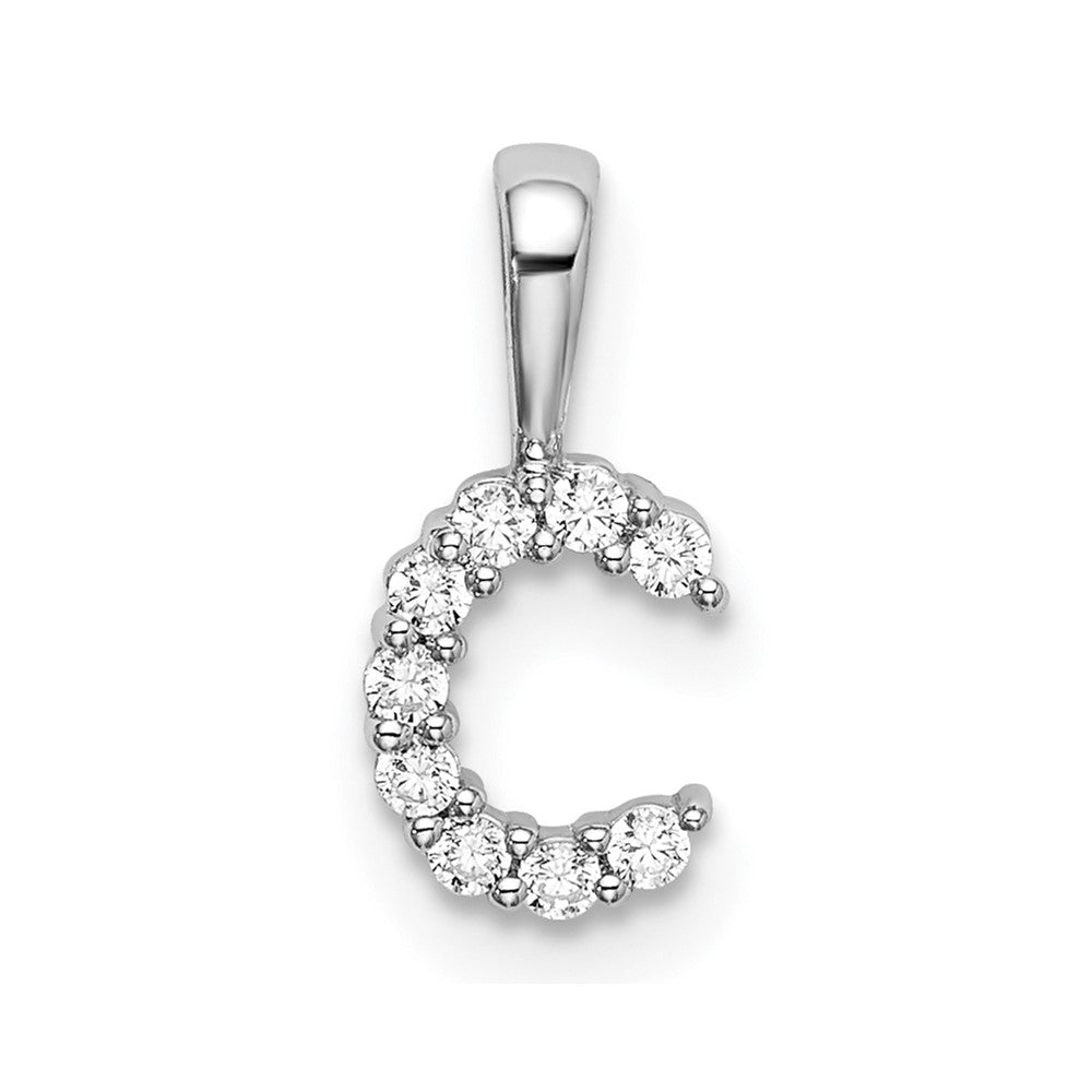 14kw 1/10ct Lab Grown Diamond VS/SI+ G+ Complete Letter C Initial Pendant