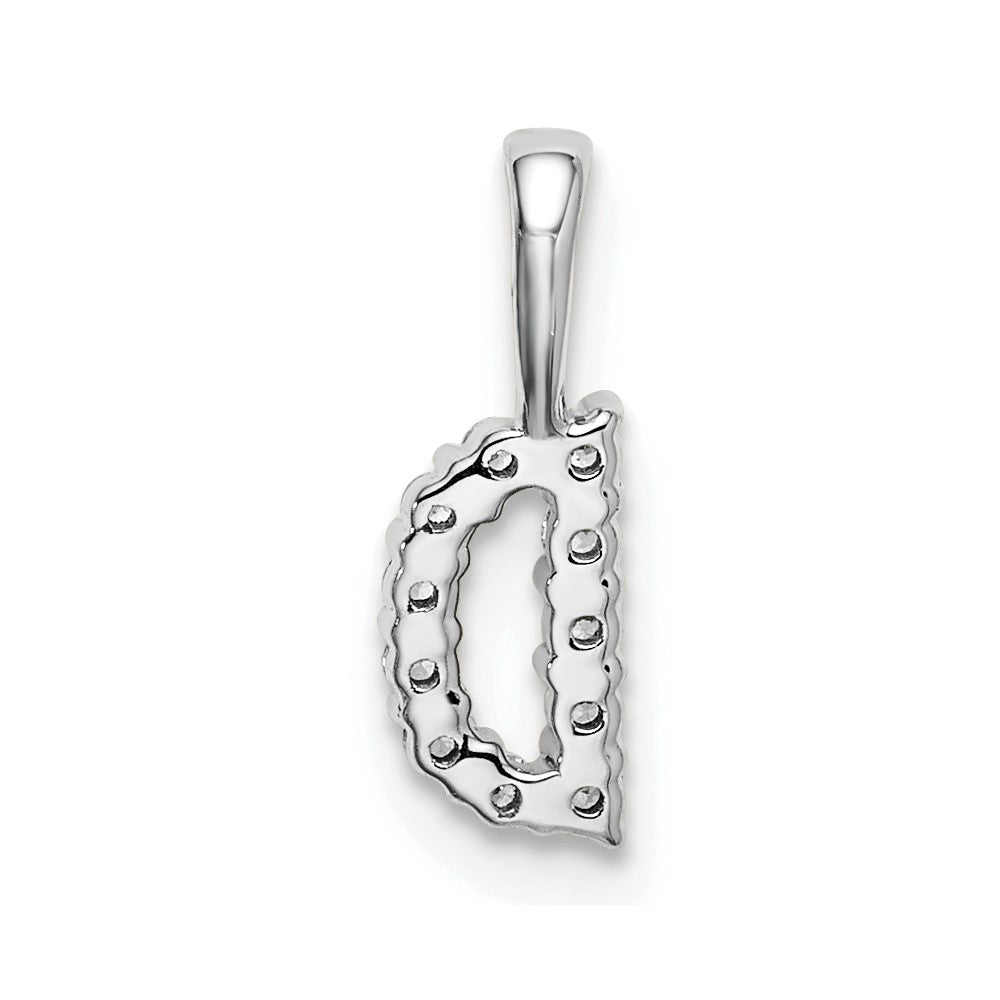 14kw 1/10ct Lab Grown Diamond VS/SI+ G+ Complete Letter D Initial Pendant