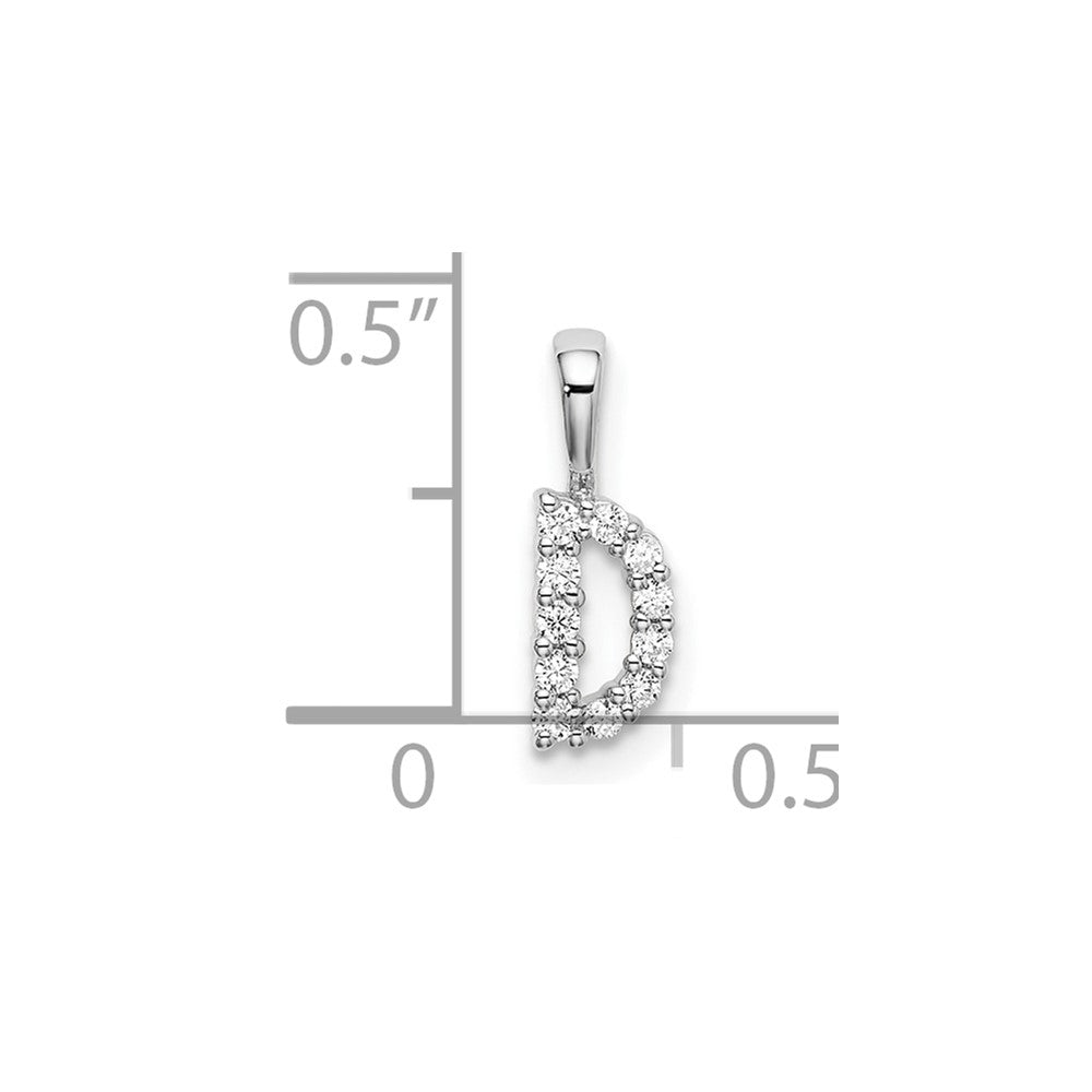 14kw 1/10ct Lab Grown Diamond VS/SI+ G+ Complete Letter D Initial Pendant