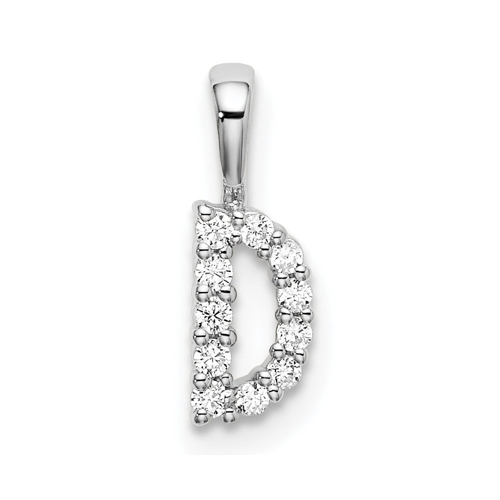 14kw 1/10ct Lab Grown Diamond VS/SI+ G+ Complete Letter D Initial Pendant