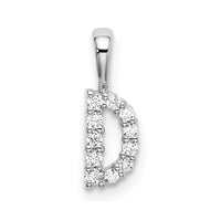 14kw 1/10ct Lab Grown Diamond VS/SI+ G+ Complete Letter D Initial Pendant