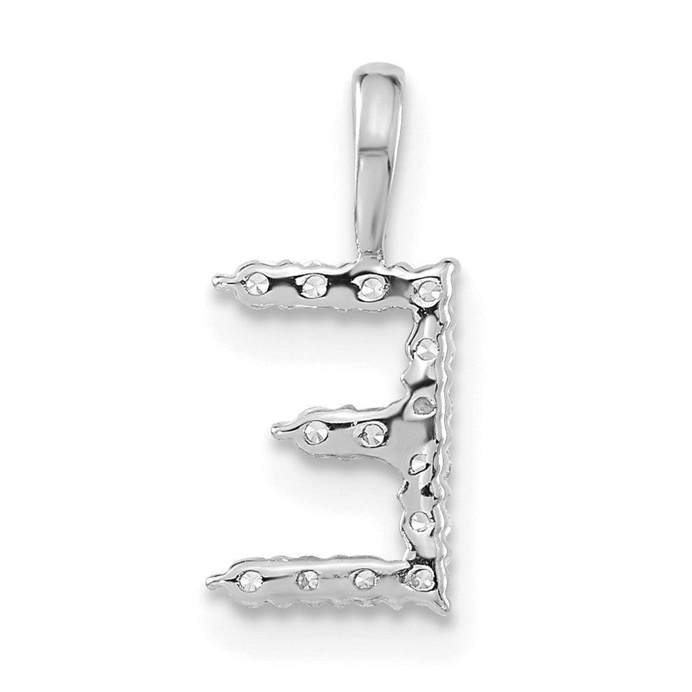 14kw 1/8ct Lab Grown Diamond VS/SI+ G+ Complete Letter E Initial Pendant