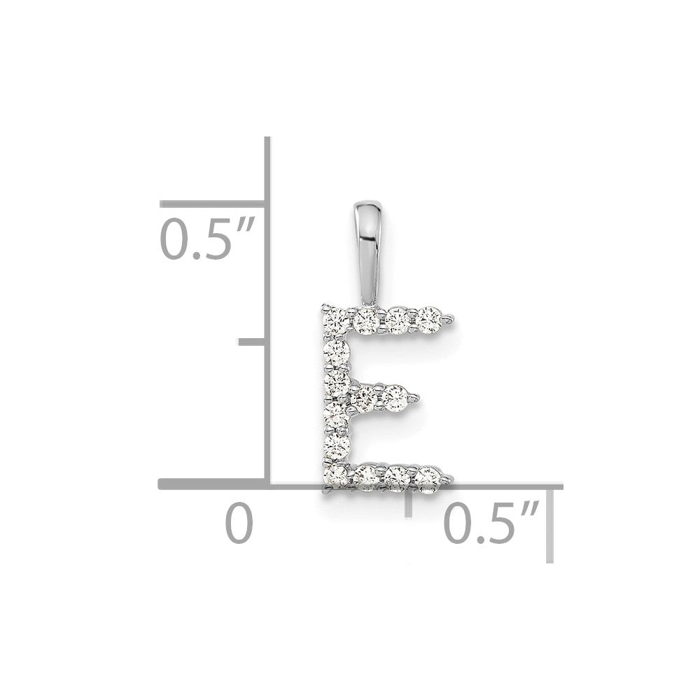 14kw 1/8ct Lab Grown Diamond VS/SI+ G+ Complete Letter E Initial Pendant