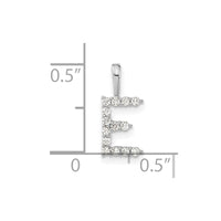 14kw 1/8ct Lab Grown Diamond VS/SI+ G+ Complete Letter E Initial Pendant