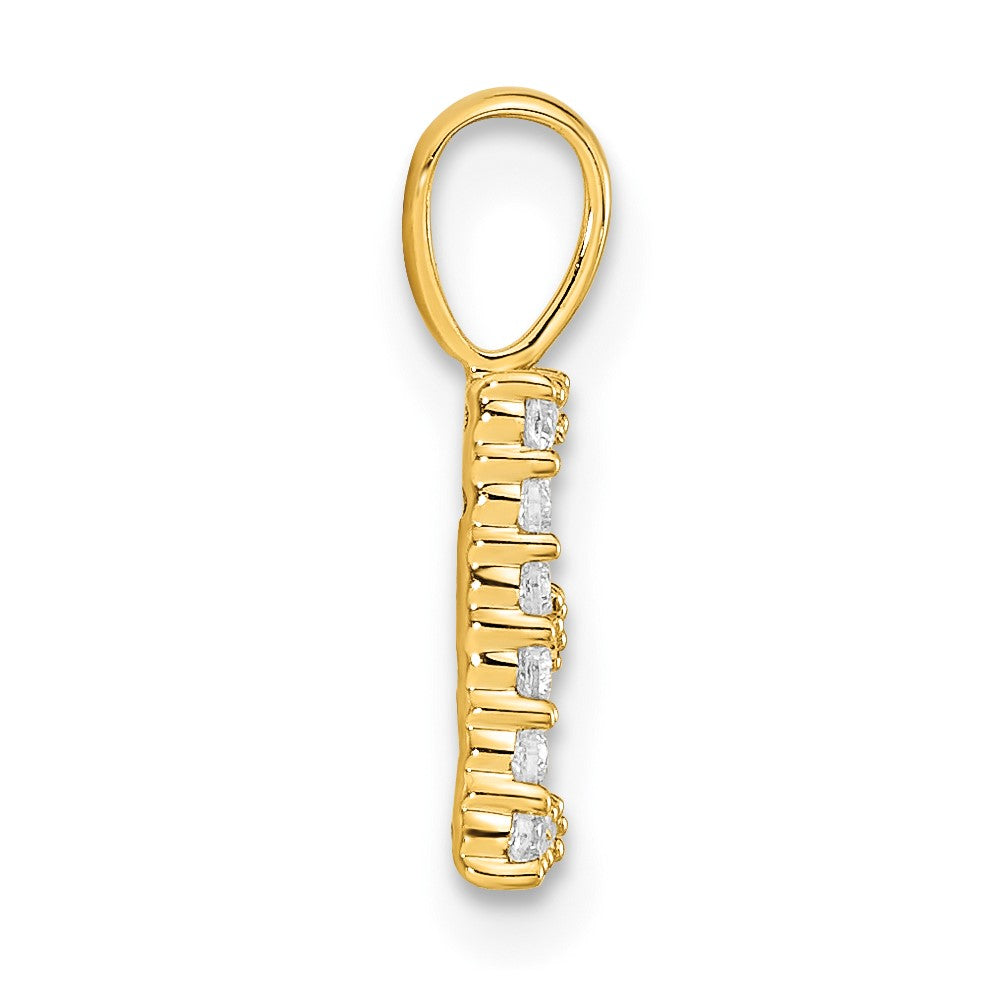 14k 1/8ct Lab Grown Diamond VS/SI+ G+ Complete Letter E Initial Pendant
