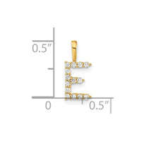 14k 1/8ct Lab Grown Diamond VS/SI+ G+ Complete Letter E Initial Pendant