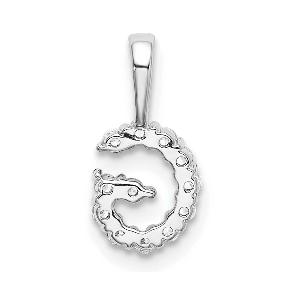 14kw 1/8ct Lab Grown Diamond VS/SI+ G+ Complete Letter G Intitial Pendant