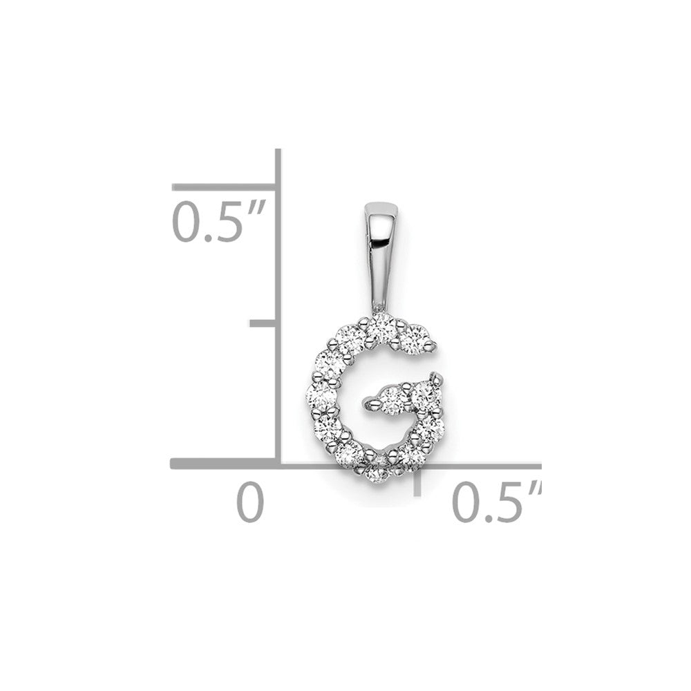 14kw 1/8ct Lab Grown Diamond VS/SI+ G+ Complete Letter G Intitial Pendant