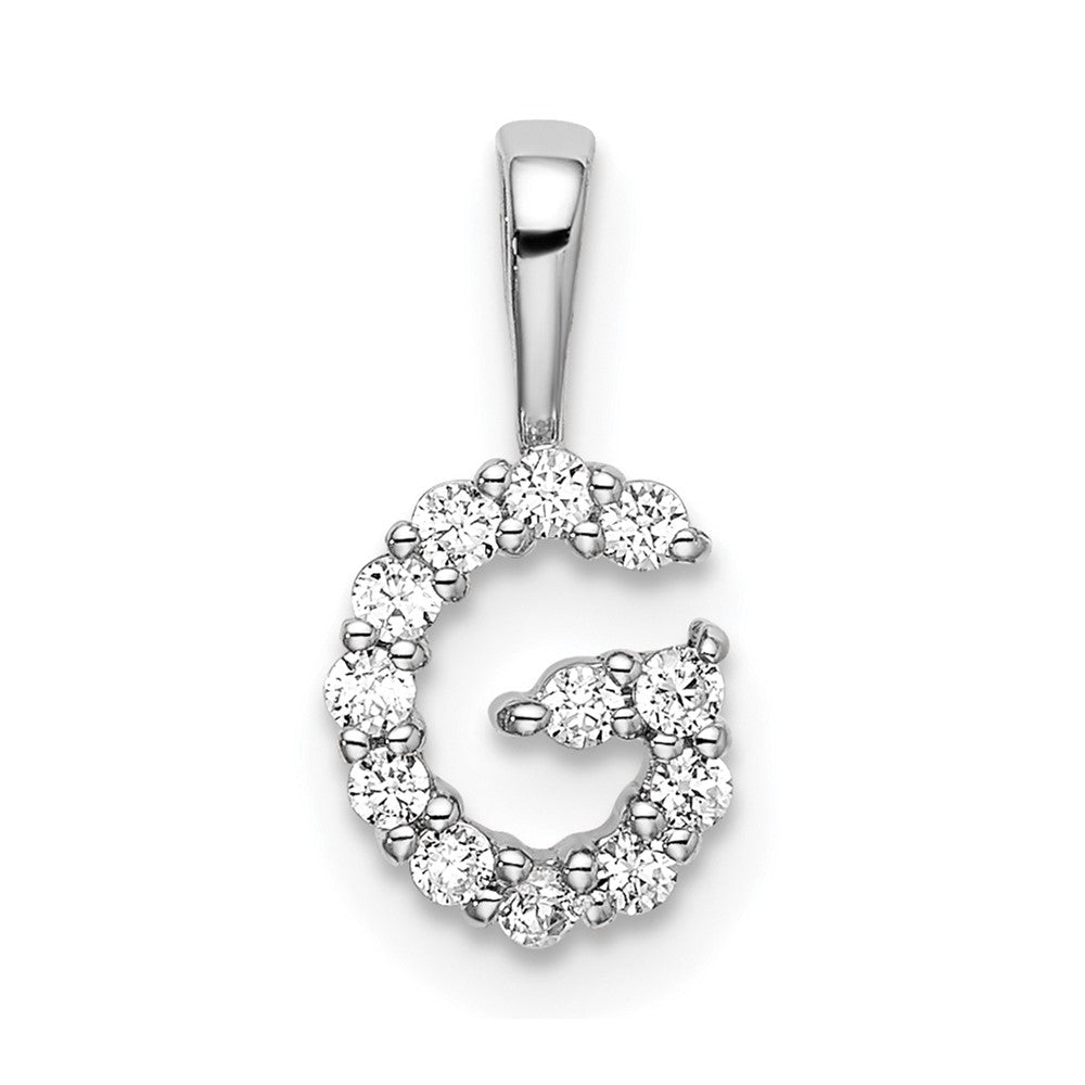 14kw 1/8ct Lab Grown Diamond VS/SI+ G+ Complete Letter G Intitial Pendant