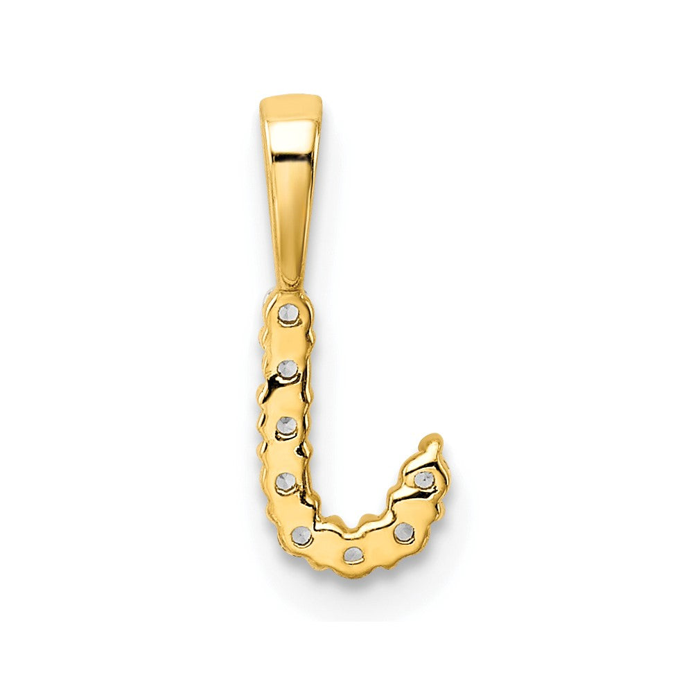 14k 1/10ct Lab Grown Diamond VS/SI+ G+ Complete Letter J Initial Pendant