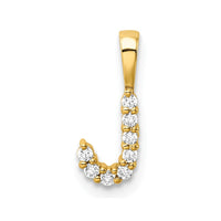 14k 1/10ct Lab Grown Diamond VS/SI+ G+ Complete Letter J Initial Pendant