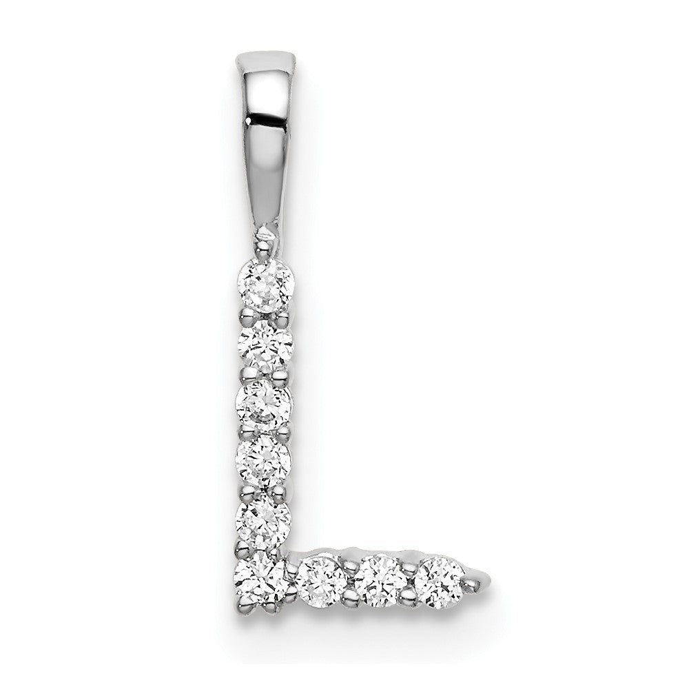 14kw 1/10ct Lab Grown Diamond VS/SI+ G+ Complete Letter L Initial Pendant