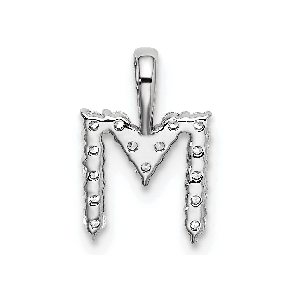 14kw 1/6ct Lab Grown Diamond VS/SI+ G+ Complete Letter M Initial Pendant