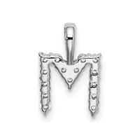 14kw 1/6ct Lab Grown Diamond VS/SI+ G+ Complete Letter M Initial Pendant