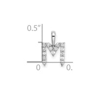 14kw 1/6ct Lab Grown Diamond VS/SI+ G+ Complete Letter M Initial Pendant