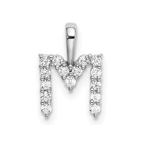 14kw 1/6ct Lab Grown Diamond VS/SI+ G+ Complete Letter M Initial Pendant