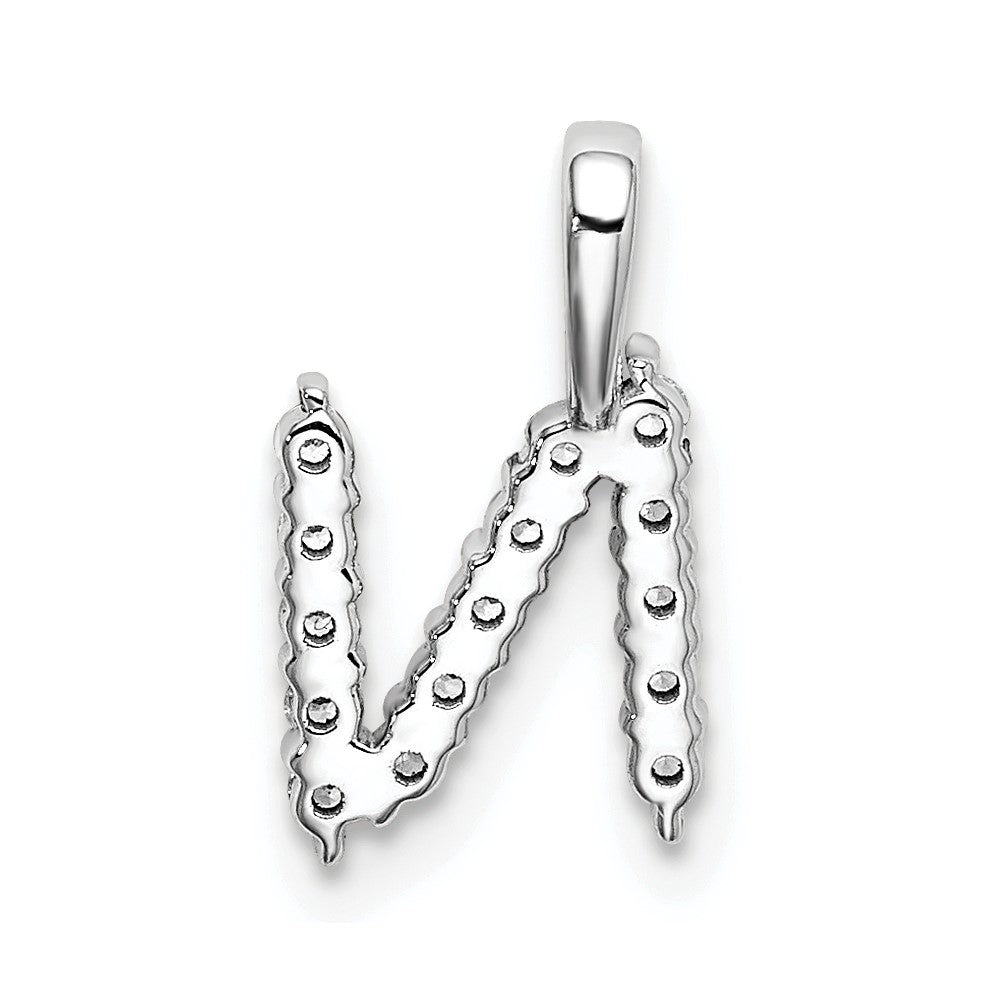 14kw 1/6ct Lab Grown Diamond VS/SI+ G+ Complete Letter N Initial Pendant