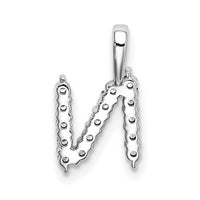 14kw 1/6ct Lab Grown Diamond VS/SI+ G+ Complete Letter N Initial Pendant