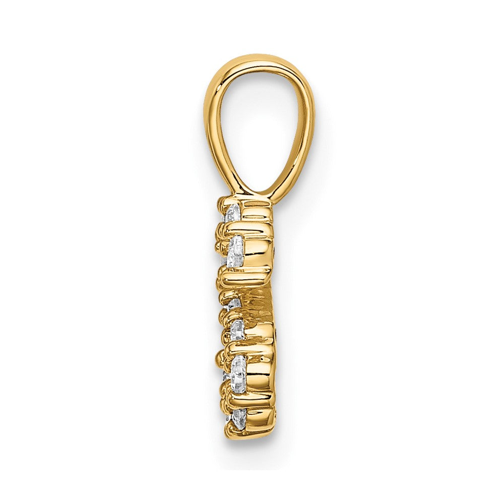 14k 1/8ct Lab Grown Diamond VS/SI+ G+ Complete Letter S Initial Pendant
