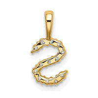 14k 1/8ct Lab Grown Diamond VS/SI+ G+ Complete Letter S Initial Pendant