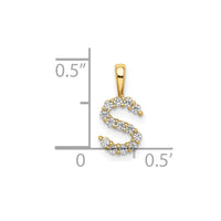 14k 1/8ct Lab Grown Diamond VS/SI+ G+ Complete Letter S Initial Pendant