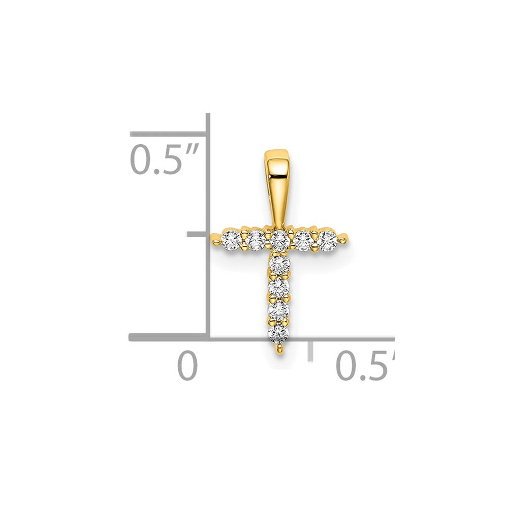 14k 1/10ct Lab Grown Diamond VS/SI+ G+ Complete Letter T Initial Pendant