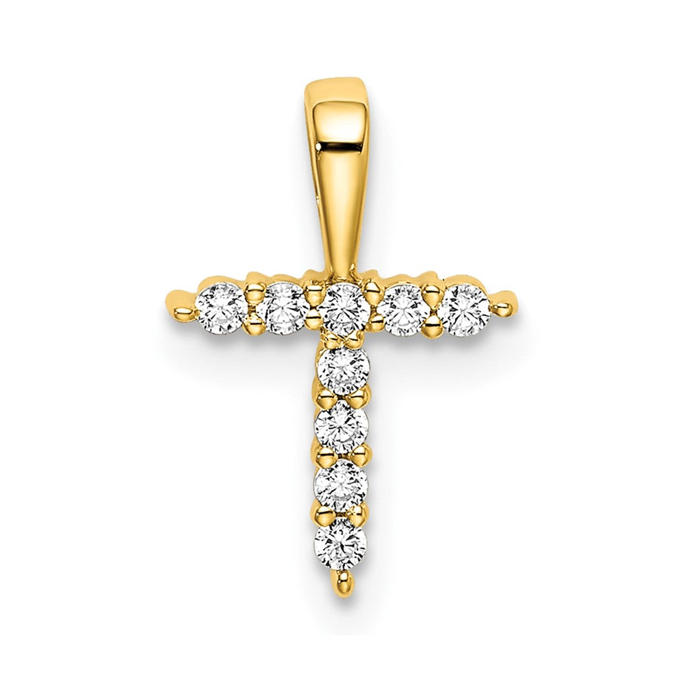 14k 1/10ct Lab Grown Diamond VS/SI+ G+ Complete Letter T Initial Pendant