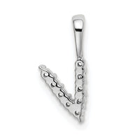 14kw 1/10ct Lab Grown Diamond VS/SI+ G+ Complete Letter V Initial Pendant