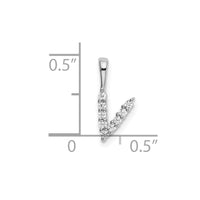 14kw 1/10ct Lab Grown Diamond VS/SI+ G+ Complete Letter V Initial Pendant