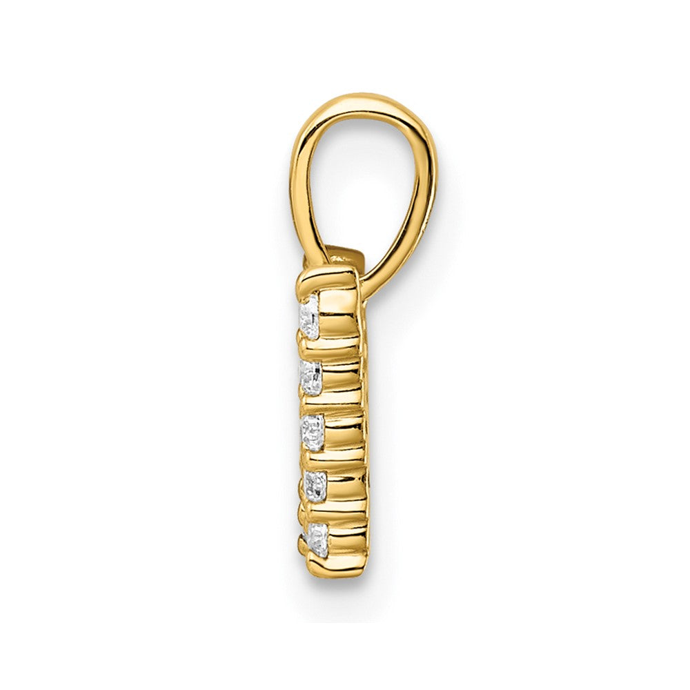 14k 1/6ct Lab Grown Diamond VS/SI+ G+ Complete Letter W Initial Pendant
