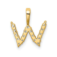 14k 1/6ct Lab Grown Diamond VS/SI+ G+ Complete Letter W Initial Pendant