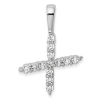 14kw 1/8ct Lab Grown Diamond VS/SI+ G+ Complete Letter X Initial Pendant
