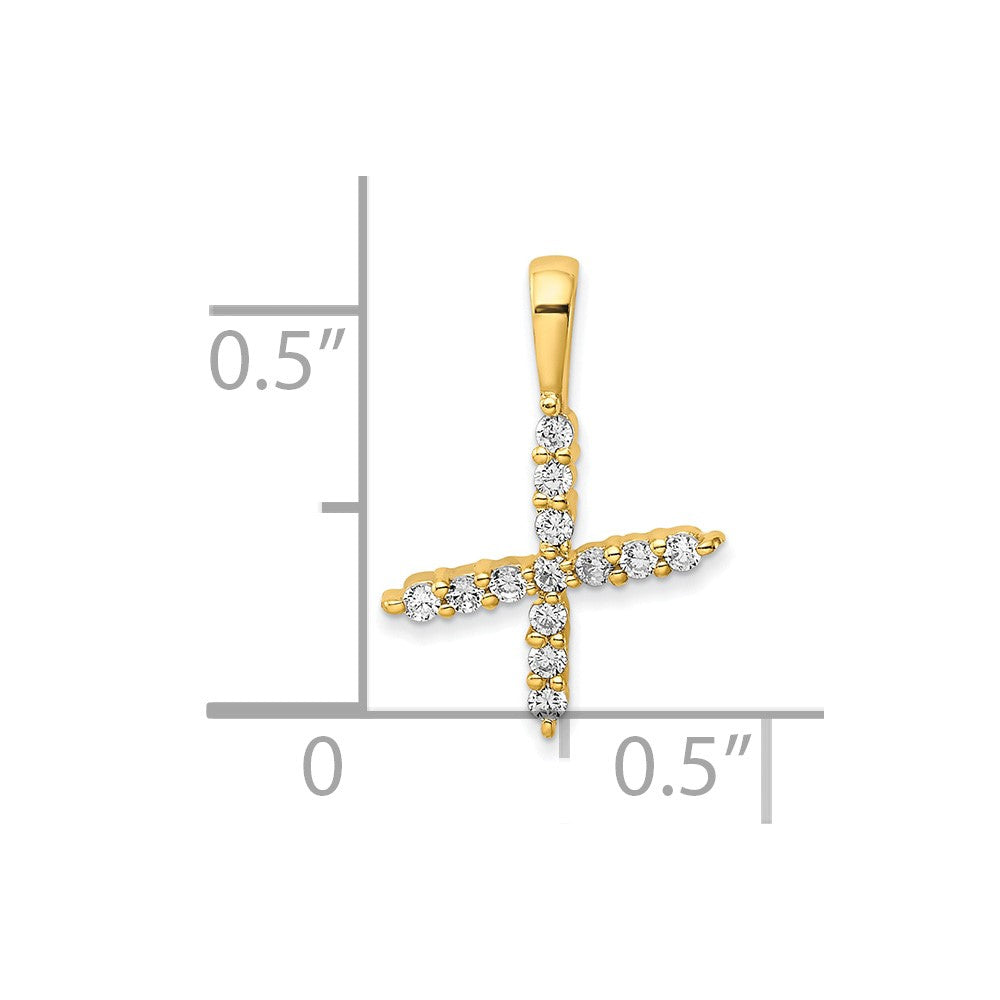 14k 1/8ct Lab Grown Diamond VS/SI+ G+ Complete Letter X Initial Pendant