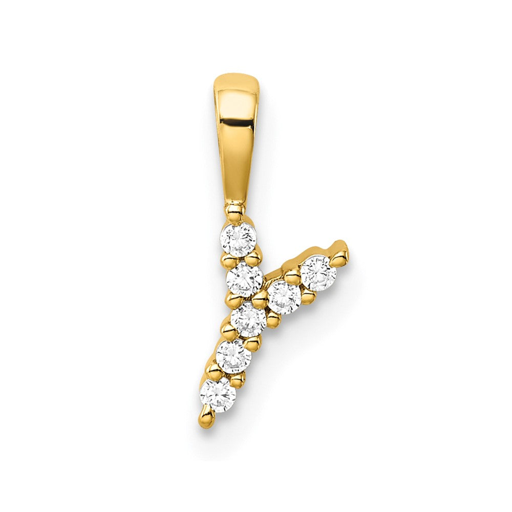 14k 1/15ct Lab Grown Diamond VS/SI+ G+ Complete Letter Y Initial Pendant