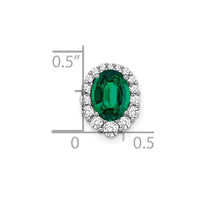 14k White Gold 1/3 ct Lab Grown Diamond VS/SI+ G+ & Cr Emerald Chain Slide