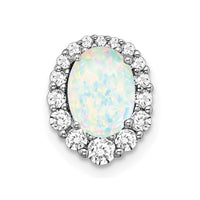 14kw 1/3 ct Lab Grown Diamond VS/SI+ G+ & Created Opal Chain Slide