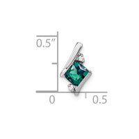 Sterling Silver Antique Cushion Cr. Alexandrite and Diamond Pendant