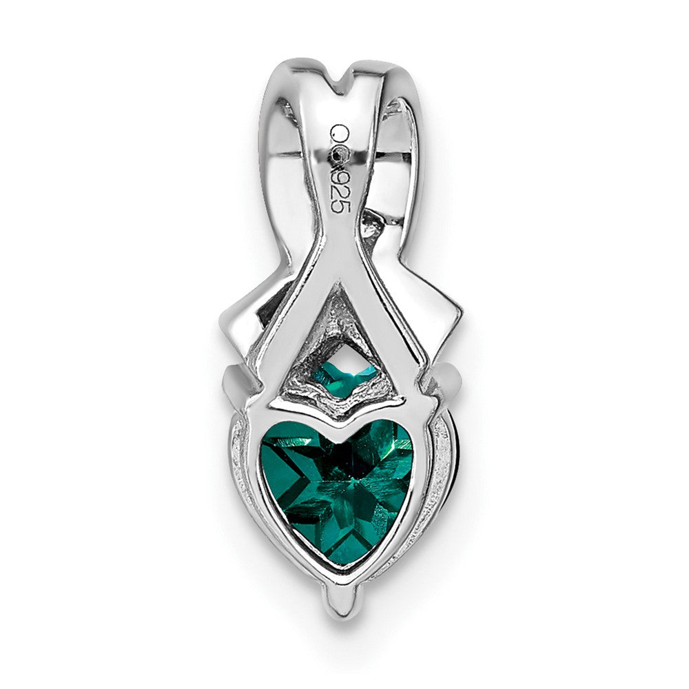Sterling Silver Rhodium-plated Created Alexandrite/Diamond Pendant