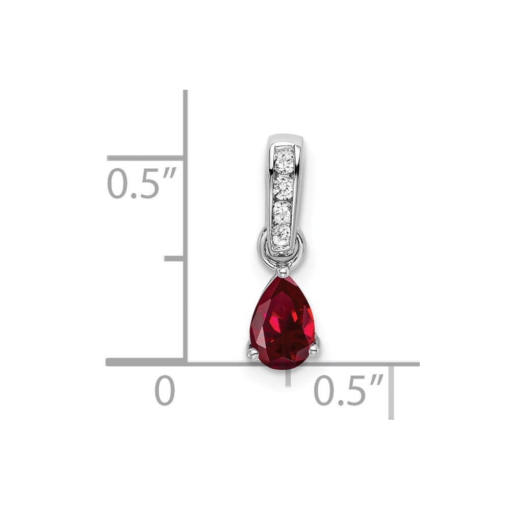14kw 1/20ct Lab Grown Diamond VS/SI+ G+ &Cr Ruby Comp Pendant