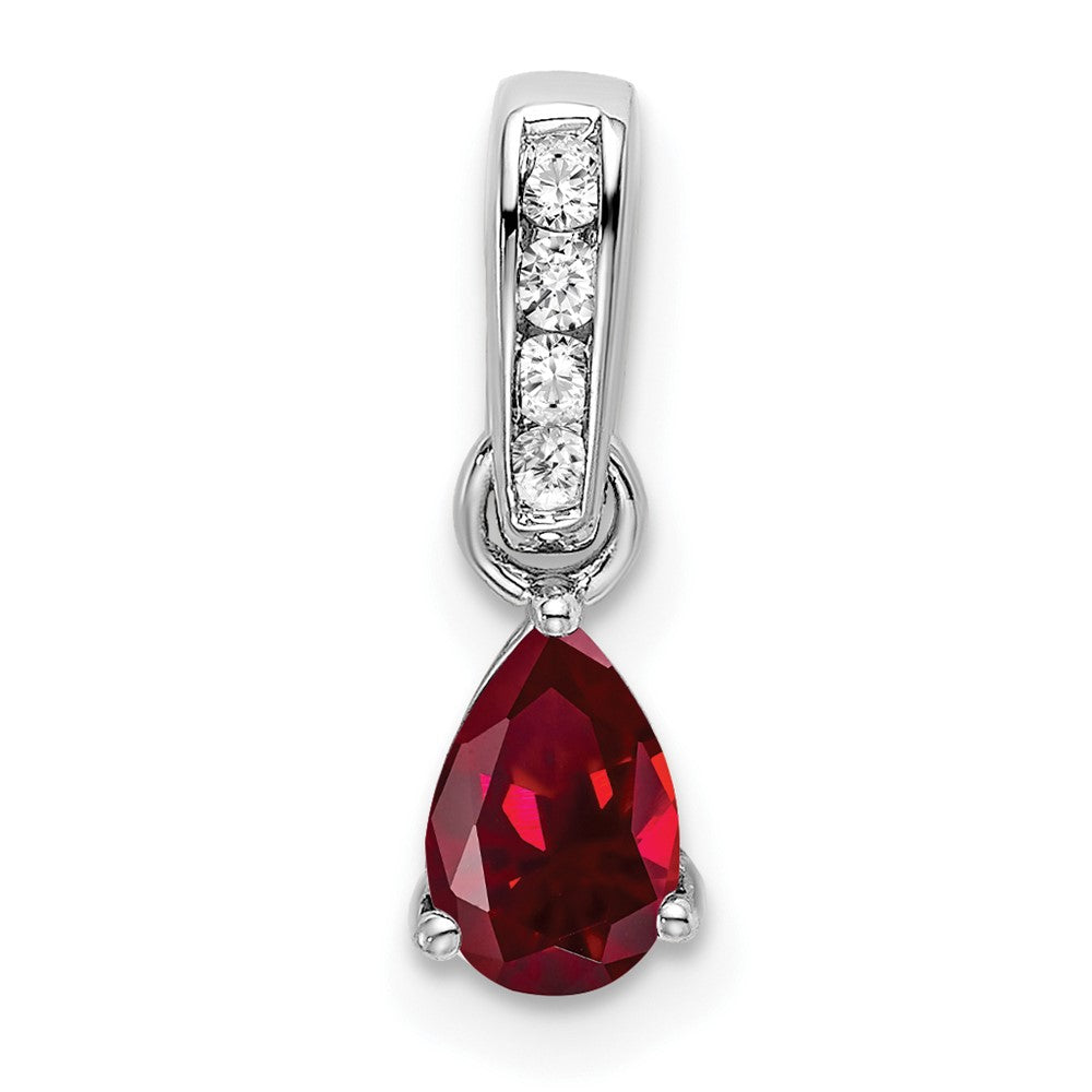 14kw 1/20ct Lab Grown Diamond VS/SI+ G+ &Cr Ruby Comp Pendant