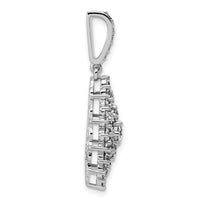 14k White Gold 2 1/2ct Lab Grown Diamond VS/SI G+ Comp Cluster Pendant