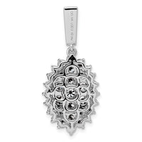 14k White Gold 2 1/2ct Lab Grown Diamond VS/SI G+ Comp Cluster Pendant