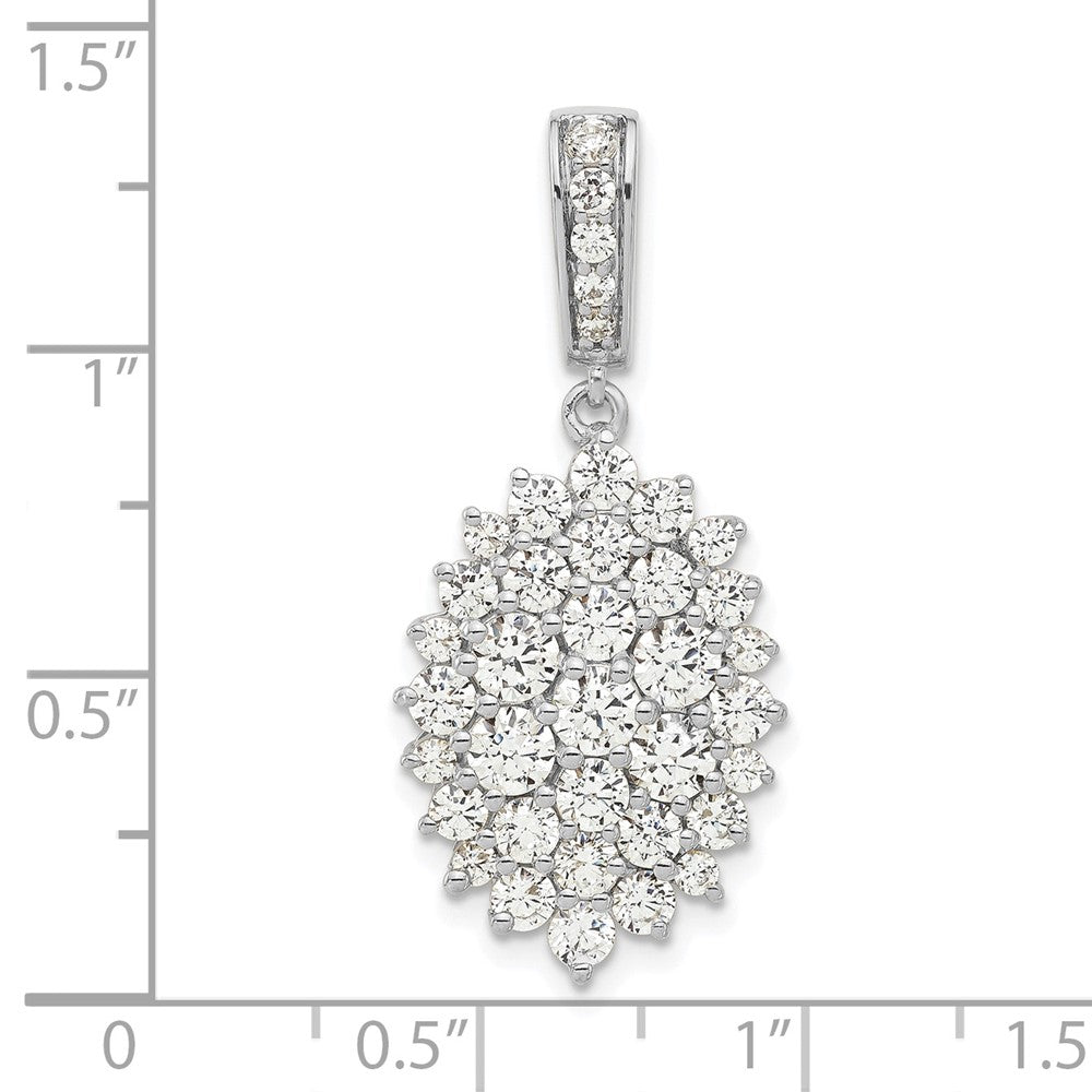 14k White Gold 2 1/2ct Lab Grown Diamond VS/SI G+ Comp Cluster Pendant