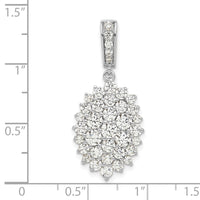 14k White Gold 2 1/2ct Lab Grown Diamond VS/SI G+ Comp Cluster Pendant